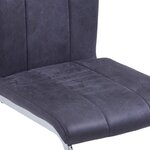 vidaXL Chaises à manger cantilever lot de 2 gris similicuir daim