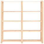 vidaXL Étagères de rangement à 5 niveaux 5Pièces 170x38x170 cm Pin 500 kg