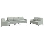 vidaXL Ensemble de canapés 4 Pièces avec coussins Gris clair Velours