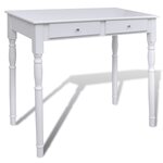 vidaXL Coiffeuse avec miroir et tabouret 2 tiroirs Blanc