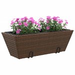 vidaXL Jardinières avec crochets 2 Pièces marron résine tressée
