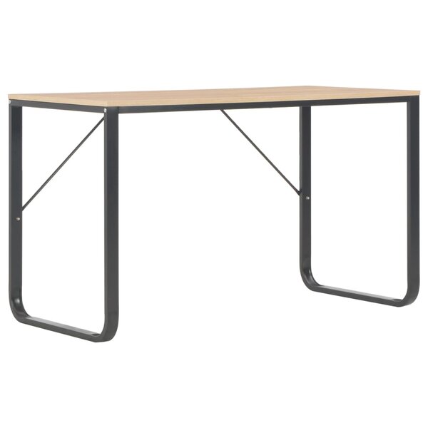 vidaXL Bureau d'ordinateur Noir et chêne 120x60x73 cm