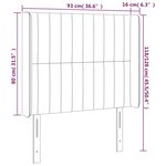 vidaXL Tête de lit avec oreilles Crème 93x16x118/128 cm Tissu