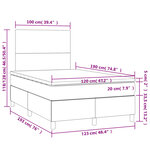 vidaXL Sommier à lattes de lit avec matelas taupe 120x190 cm tissu