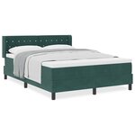lit box spring vidaXL avec matelas vert foncé 140x200 cm en velours