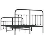 vidaXL Cadre de lit métal sans matelas avec pied de lit noir 140x200cm