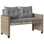 vidaXL Salon de jardin avec coussins 4 Pièces beige résine tressée verre