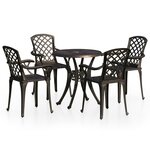 vidaXL Ensemble de bistro 5 Pièces Aluminium coulé Bronze
