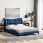 vidaXL Cadre de lit sans matelas bleu 140x200 cm tissu