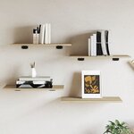 vidaXL Panneau de bibliothèque 4Pièces Chêne sonoma 60x30x1 5cm Aggloméré