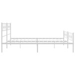 vidaXL Cadre de lit métal avec tête de lit/pied de lit blanc 193x203cm