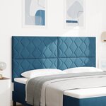 vidaXL Tête de lit design en blocs de diamant bleu foncé 180 cm en velours