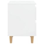 vidaXL Table de chevet avec pieds en pin Blanc brillant 40x35x50 cm