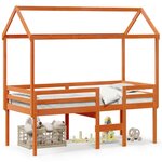 vidaXL Lit haut sans matelas cire marron 80x200 cm bois de pin massif