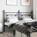 vidaXL Tête de lit métal noir 160 cm
