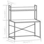 vidaXL Bureau d'ordinateur Noir 120 x 60 x 138 cm