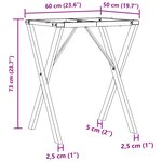 vidaXL Pieds de table à manger cadre en X 60x50x73 cm acier