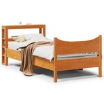 vidaXL Cadre de lit avec tête de lit cire marron 75x190 cm bois de pin