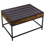 vidaXL Table basse avec LED infini chêne fumé 70x50x41 cm