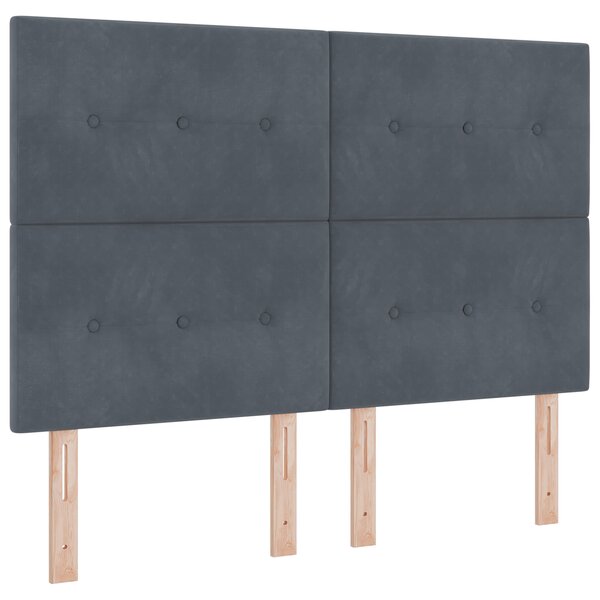 Têtière LED vidaXL Gris foncé 72 cm en Velours