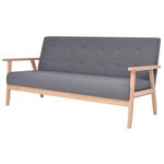 vidaXL Jeu de canapé 2 Pièces Tissu Gris foncé