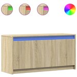 vidaXL Meuble TV avec LED chêne sonoma 100x34x50 cm bois d'ingénierie