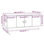 vidaXL Table basse Blanc 100x50x41 cm Bois massif de pin
