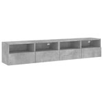 vidaXL Meubles TV muraux 2 Pièces gris béton 80x30x30cm bois d'ingénierie