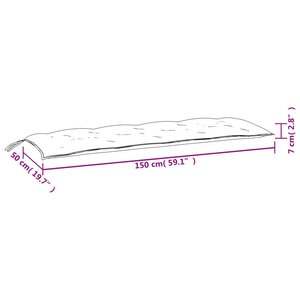 vidaXL Coussins de banc jardin lot de 2 gris 150x50x7 cm tissu Oxford