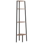 vidaXL Étagère d'angle 4 niveaux Marron foncé et noir 45 5x31 5x150 cm