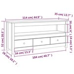 vidaXL Meuble TV Gris 114x35x52 cm Bois de pin massif