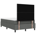 vidaXL Lit à ressorts avec matelas et banc gris foncé 120x200 cm en tissu