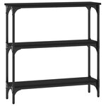vidaXL Table console noir 75x22 5x75 cm bois d'ingénierie
