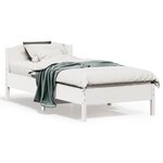 vidaXL Cadre de lit sans matelas blanc 90x190 cm bois de pin massif