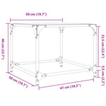 vidaXL Tables basses avec dessus en verre noir 2 Pièces 50x50x40 cm acier