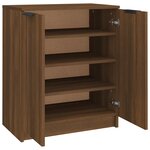 vidaXL Meuble à chaussures Chêne marron 59x35x70 cm Bois d'ingénierie