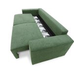 Canapé convertible 3 places - Tissu Loft Olive - Coffre de rangement - 239 x 117 x 65 cm