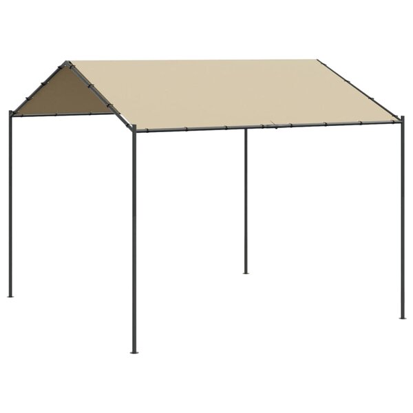 vidaXL Tente à auvent beige 4x4 m acier et tissu