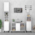 vidaXL Ensemble de meubles salle de bain 3 Pièces blanc bois d'ingénierie