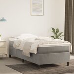 vidaXL Sommier à lattes de lit et matelas Gris clair 90x190 cm Velours