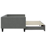vidaXL Lit de jour avec gigogne sans matelas gris foncé 100x200 cm
