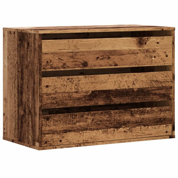 vidaXL Commode d'angle vieux bois 80x41x58 cm bois d'ingénierie