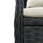 vidaXL Ensemble à manger de jardin coussins 7Pièces Noir Résine tressée