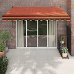 vidaXL Auvent rétractable orange et marron 3x2 5 m tissu et aluminium
