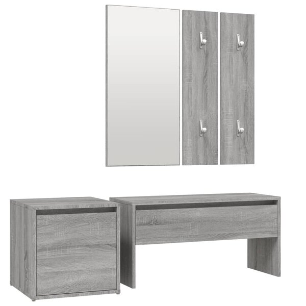vidaXL Ensemble de meubles de couloir Sonoma gris Bois d'ingénierie