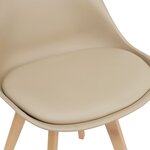 Lot de 6 chaises de salle à manger similicuir hêtre beige 03_0006777