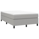 vidaXL Sommier à lattes de lit et matelas gris clair 120x190 cm tissu