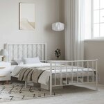 vidaXL Cadre de lit métal sans matelas et pied de lit blanc 100x200 cm