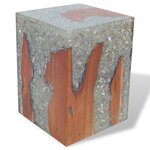vidaXL Tabouret Bois de teck massif et résine