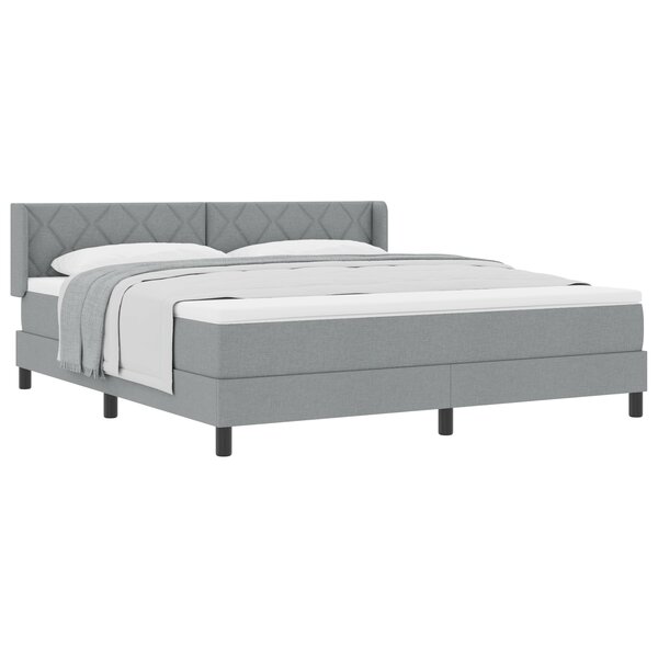 lit à sommier vidaXL avec matelas gris clair 180x200 cm Tissu